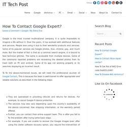 How To Contact Google Expert? - Google