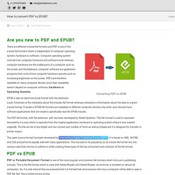 How to Convert PDF to EPUB?