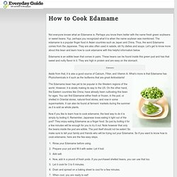 How to Cook Edamame
