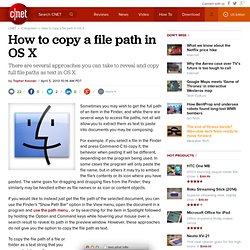 How to copy a file path in OS X