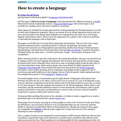 How to create a language