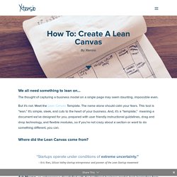 How To: Create a Lean Canvas