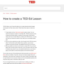 How to create a TED-Ed Lesson – TED