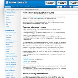 ASCII Resume