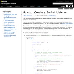 How to: Create a Socket Listener