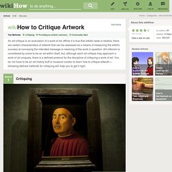 How to Critique Artwork: 11 Steps