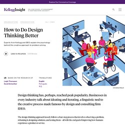 How to Do Design Thinking Better