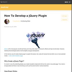 How To Develop a jQuery Plugin