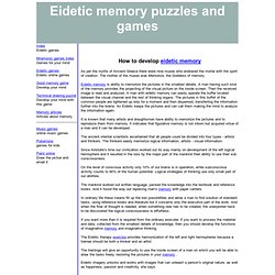 How to develop eidetic memory