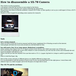 (How to disassemble a SX-70 Camera)