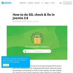 How to do SSL check & fix in Joomla 3.8
