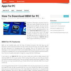 How To Download BBM for PC