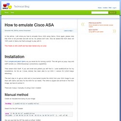 How to emulate Cisco ASA
