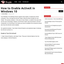 How to Enable ActiveX in Windows 10