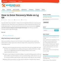 How to Enter Recovery Mode on Lg G4