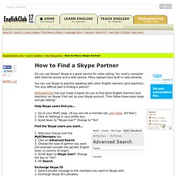 How to Find a Skype Partner