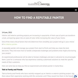 How To Find A Reputable Painter
