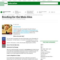 How to Find the Main Idea