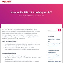 How to Fix FIFA 21 Crashing on PC?
