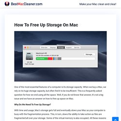 How To Free Up Storage On Mac