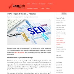 How to get best SEO results