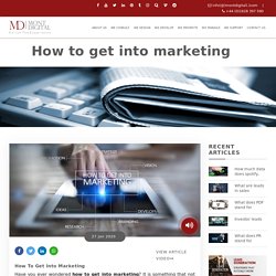 How to get into marketing