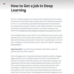 How to Get a Job In Deep Learning