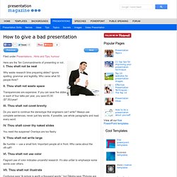 Presentation Helper - How to give a bad presentation