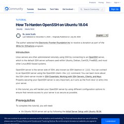 How To Harden OpenSSH on Ubuntu 18.04