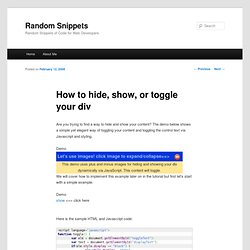 How to hide, show, or toggle your div