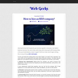 How to hire an SEO company?
