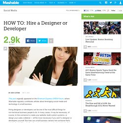 HOW TO: Hire a Designer or Developer