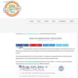 How to Homeschool Preschool