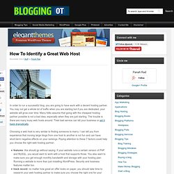 How To Identify a Great Web Host