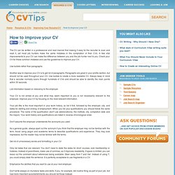 How to improve your CV