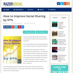 How to Improve Social Sharing by 97%