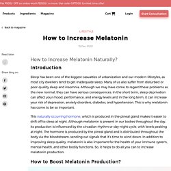 Explore How to Increase Melatonin in Body from Setu