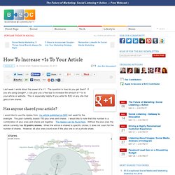How To Increase +1s To Your Article