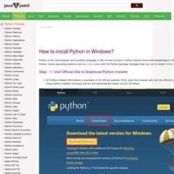 How to install Python in Windows