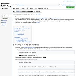HOW-TO:Install XBMC on Apple TV 2 - Kodi