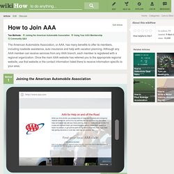 How to Join AAA