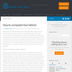 How to Jumpstart Your Vehicle