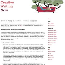 How to Keep a Journal - Journal Ideas