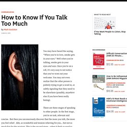 How to Know If You Talk Too Much