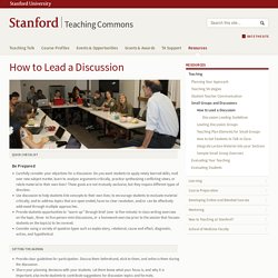 How to Lead a Discussion