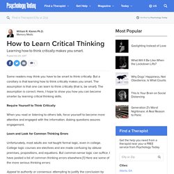 How to Learn Critical Thinking