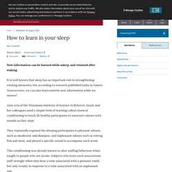 How to learn in your sleep
