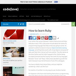 How and Where to Learn Ruby