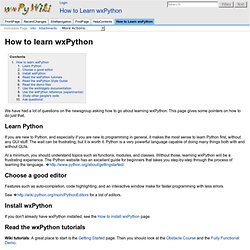 How to Learn wxPython