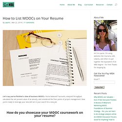 How to List MOOCs on Your Resume